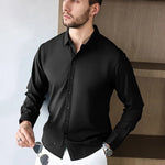 Men's Business Casual Long Sleeved Solid Color Shirt Wrinkle