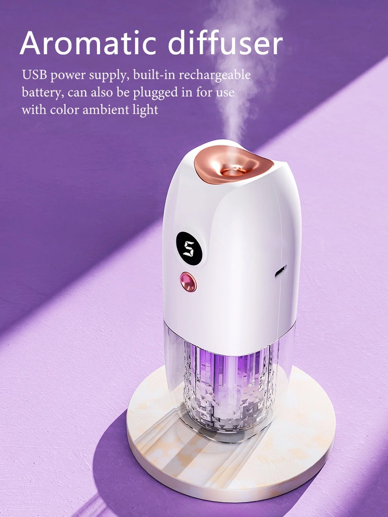 Multi-functional rechargeable portable aroma diffuser