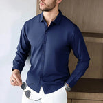 Men's Business Casual Long Sleeved Solid Color Shirt Wrinkle