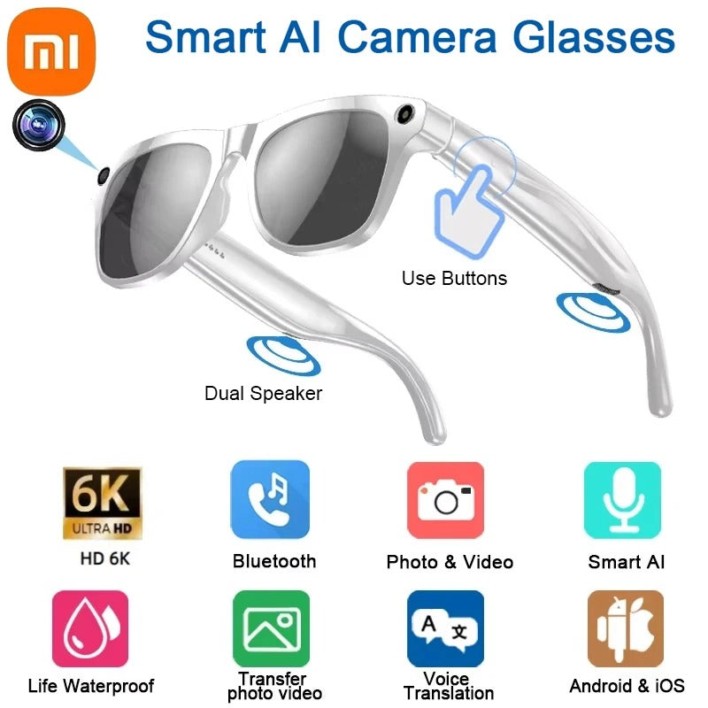Xiaomi 6K HD AI Smart Glasses Multifunctional Camera